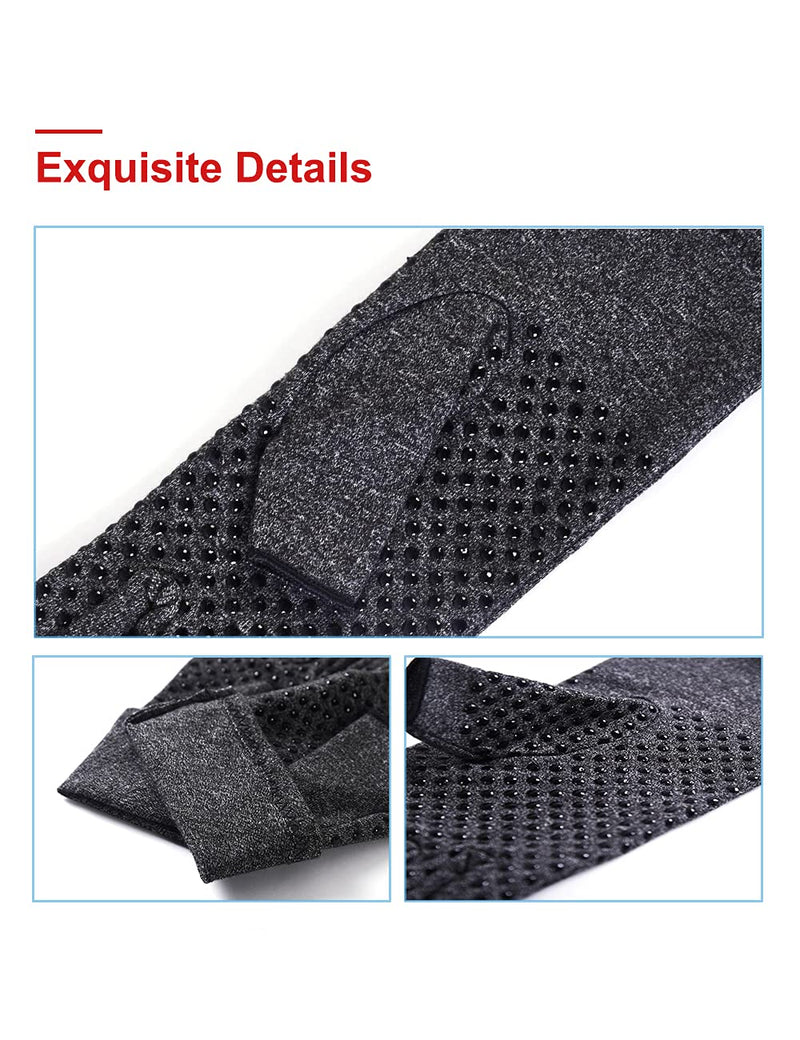 [Australia] - 2 Pairs Arthritis Compression Gloves Fingerless Warm Winter Gloves for Women Men Relieve Symptoms Rheumatoid Osteoarthritis Raynauds Disease Breathable Comfortable Fit Daily Replacement (Black Non Slip, M) Black Non Slip 