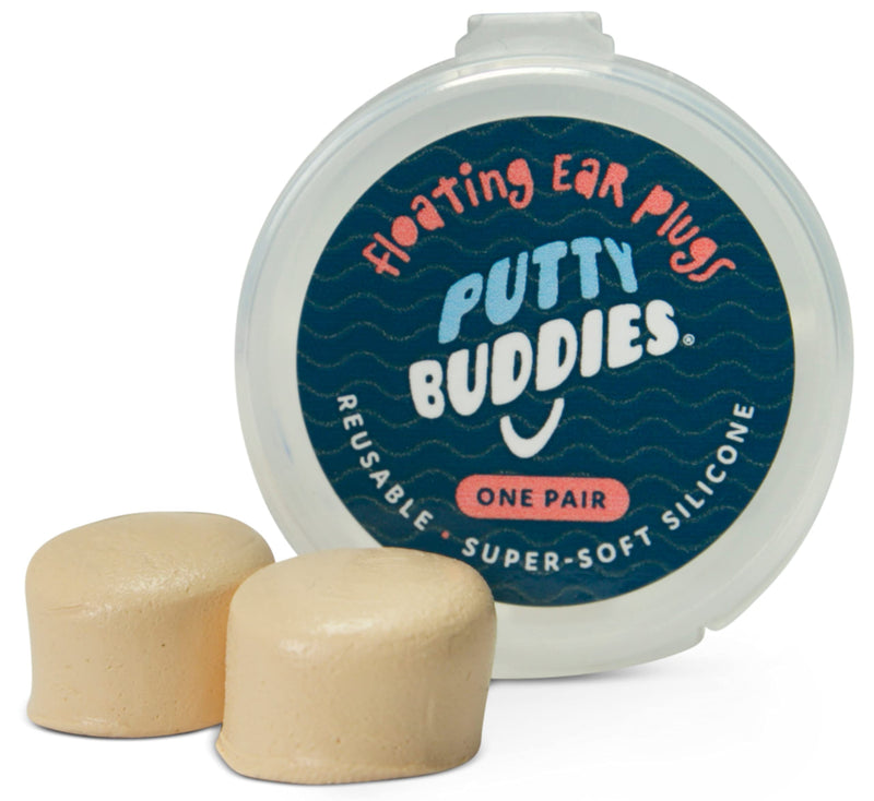 [Australia] - Putty Buddies Floating Earplugs 10-Pair Pack - Soft Silicone Ear Plugs for Swimming & Bathing - Invented by Physician - Keep Water Out - Premium Swimming Earplugs - Doctor Recommended Tan 