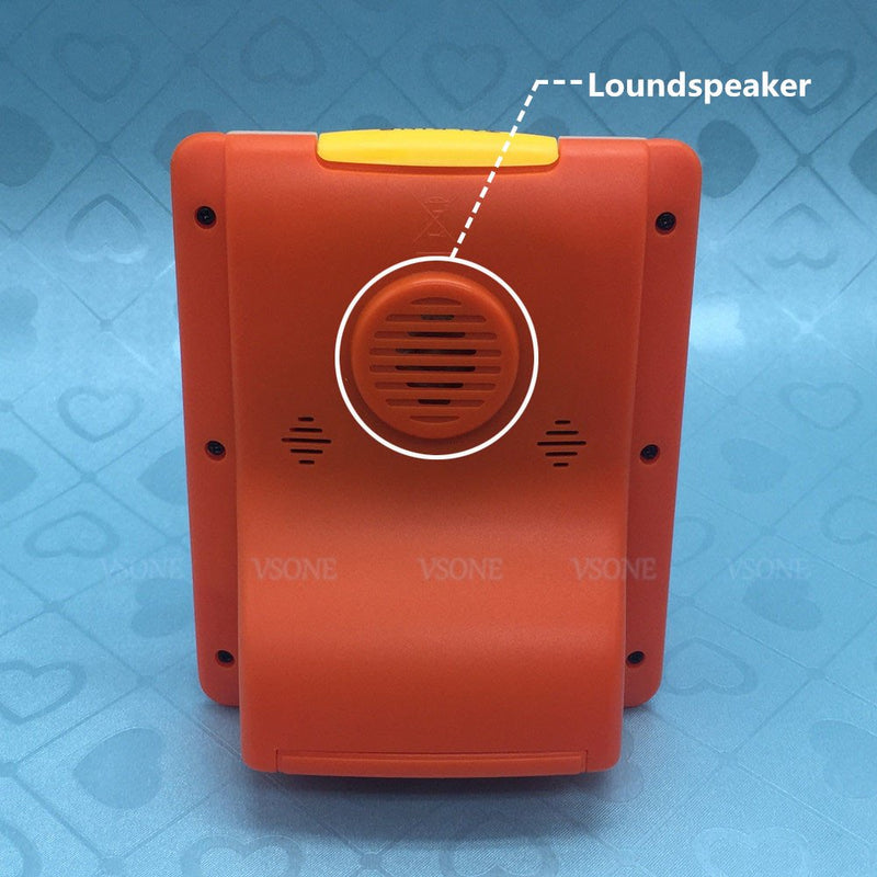 [Australia] - Spanish Talking LCD Digital Alarm Clock for Blind or Low Vision with Big Time Display and Lound Talking Voice (Orange) Orange 