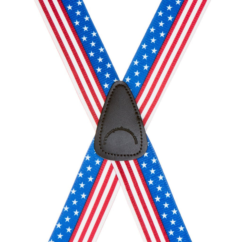 [Australia] - SuspenderStore Men's Stars And Stripes 1.5-Inch Wide Suspenders - Small Pin Clip 60" for 6'4" to 6'9" tall 