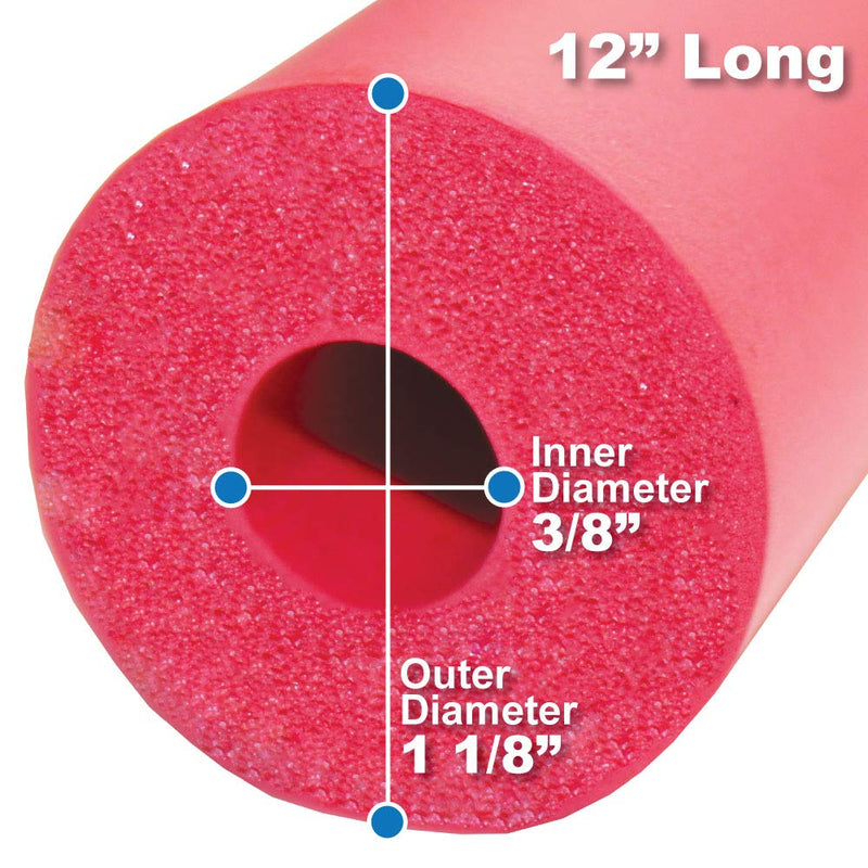 [Australia] - Rehabilitation Advantage Closed Cell Foam Tubing for Utensil Support, Red (Pack of 6) 1 1/8'' OD x 3/8'' ID x 12'' Red (6) 