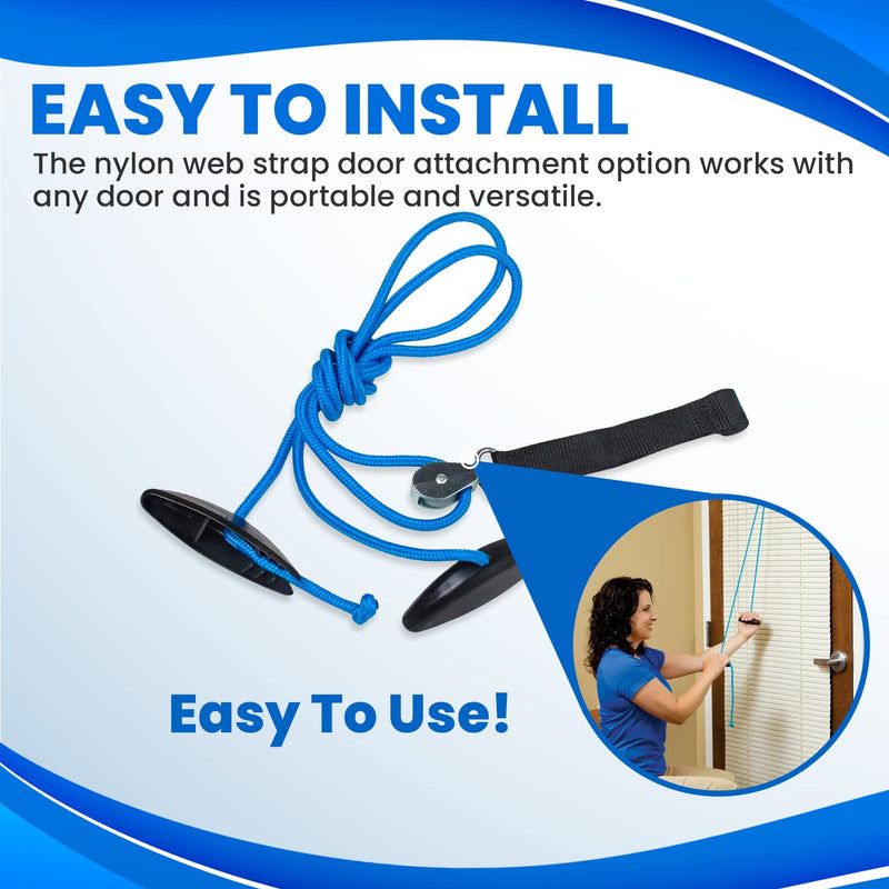 [Australia] - RangeMaster BlueRanger Shoulder Pulley with Patient Guide │ Aids Recovery and Rehabilitation │ Helps Enhance Pain Free Range of Motion │ Adjustable, Web Strap Door Attachment Blue 