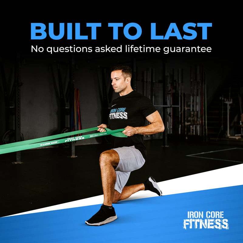 [Australia] - Iron Core Fitness Resistance Bands for Pull Up Assist- Strength Power Flexibility Training at Home or Gym. Ebooks and Workout Chart Included. #5 Green 