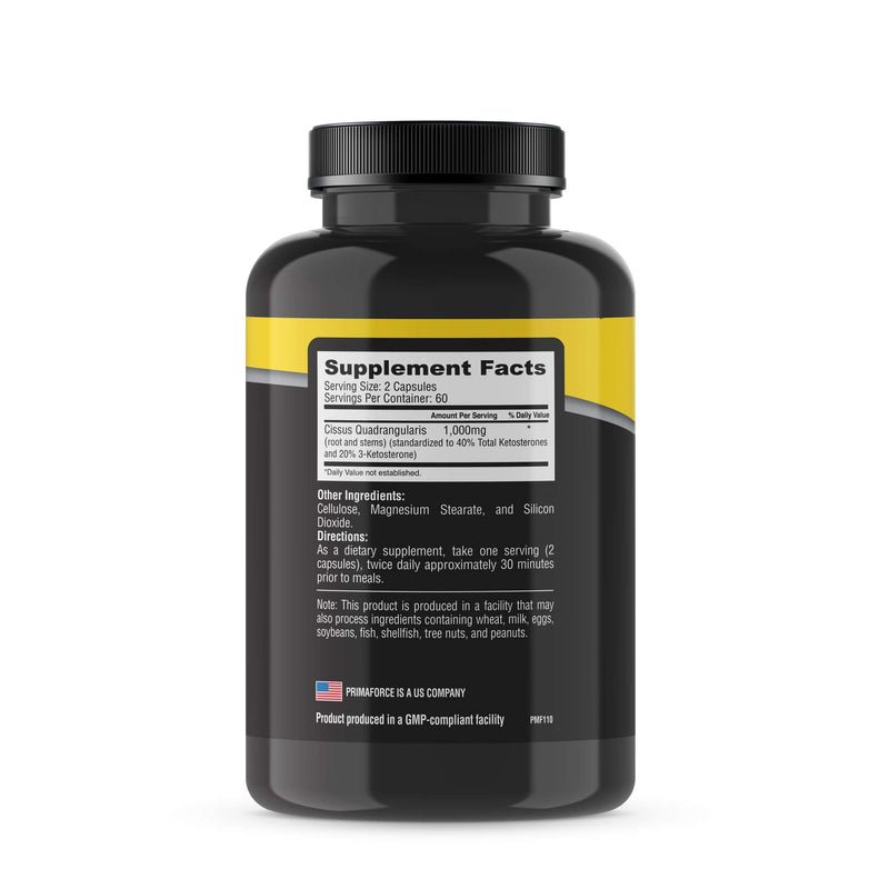 [Australia] - PrimaForce Cissus Quadrangularis Extract, - 120 Capsules, 1000mg per serving - Premium Joint Pain Relief for Men and Women, Enhances Recovery 