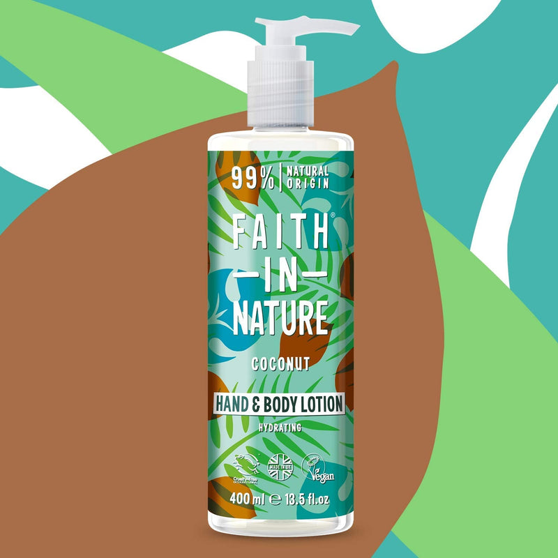 [Australia] - Faith In Nature Natural Coconut Hand and Body Lotion, Hydrating, Vegan and Cruelty Free, No SLS or Parabens, 400 ml 