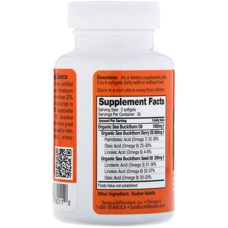 [Australia] - Sea Buckthorn Oil Blend, Omega-7 Complete, 120 Count Softgels 