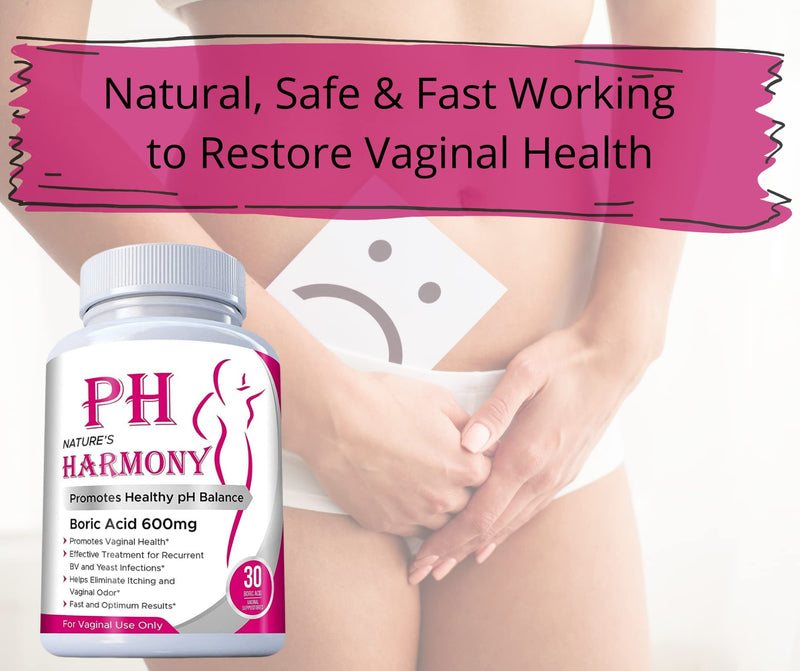 [Australia] - PURE PLANT HOME Boric Acid Suppositories Nature's Harmony 30 Count 600 mg 100% Pure Made in USA 