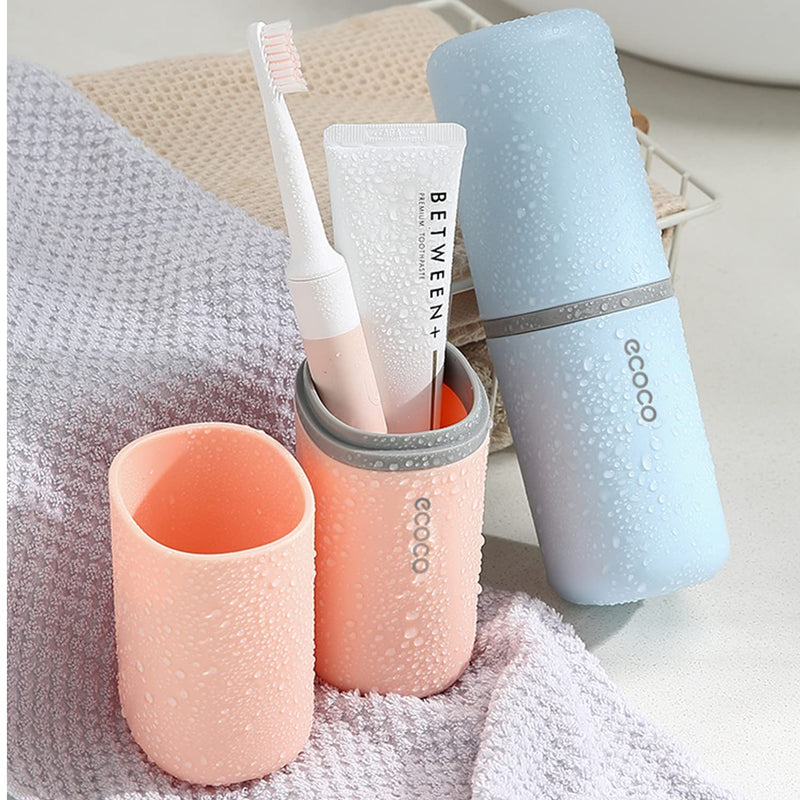 [Australia] - Meiyijia Travel Toothbrush Holder, Toothpaste Holder, Portable, Dustproof, Antibacterial, Toothbrush Case for Travel, Family, Camping, School Blue/1 
