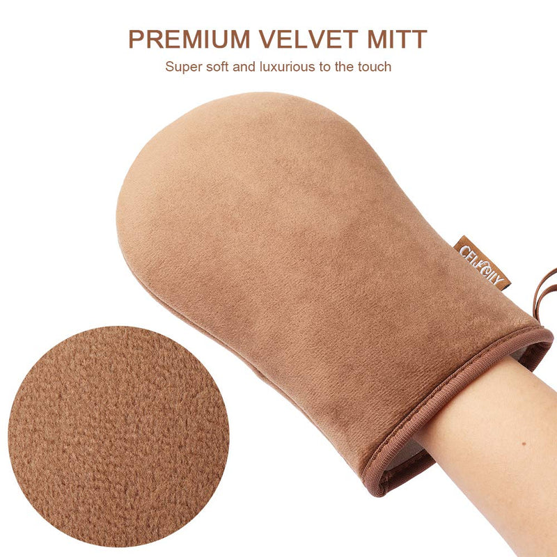 [Australia] - CeleCily Self Tanner Mitt Applicator - Self Tanning Mitts Self Tanner 2021 NEW UPGRADE Tanning Mitten, Tanning Glove for Self Tan Mitt, Ultra Soft Self Tanning Lotion Washable Sunless Tanner Mitt 