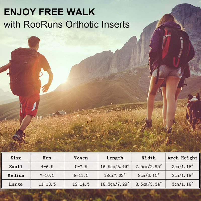 [Australia] - Arch Support, RooRuns 3/4 Orthotic Shoe Inserts for Over-Pronation, Plantar Fasciitis, Heel Pain Relief, High Arch Support Insoles for Men and Women for Running Walking M (Men's7-10.5, Women's8-11.5) 