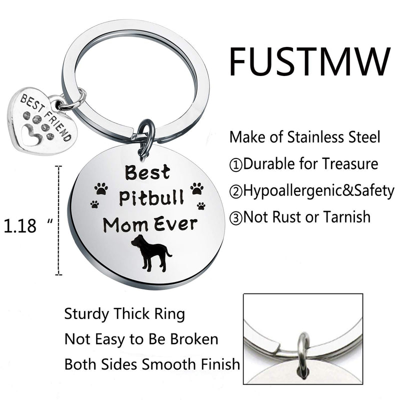 [Australia] - FUSTMW Dog Owner Gifts Best Dachshund Mom Ever Keychain Dog Lover Gifts Paw Print Jewelry Pet Owner Rescue Gift best pitbull mom 