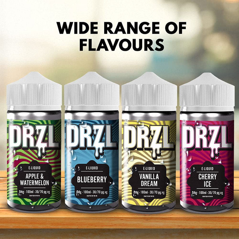 [Australia] - Vape Juice Four Pack Vape Liquid - 4 x 100ml Ice Menthol + Grape Ice + Cherry Ice + Strawberry Ice E Liquid 70/30 No Nicotine Short Fill (DRZL E Liquid) 