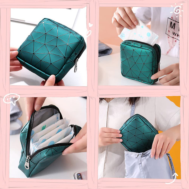 [Australia] - 2 Pack Mini Sanitary Napkin Bag Waterproof Menstrual Pad Bag Zipper Sanitary Napkin Bag Portable Sanitary Napkin Pads Storage Bag for Teen Girls Women Ladies 