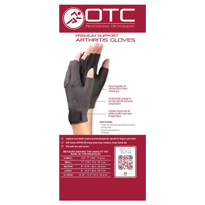 [Australia] - OTC Premium Support Arthritis Gloves, 1 Pair, Medium Black Medium (1 Pair) 