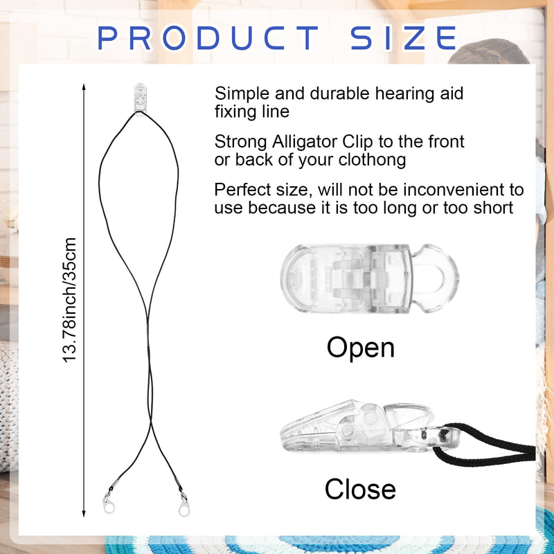 [Australia] - 3 Pieces Hearing Aids Clip Holder Portable Hang Rope Anti Lost Hearing Amplifier Lanyard Clips and Hearing Aid Case Accessories Fixation Cord Hearing Protection Rope for Seniors Adults Kid Sound BTE 
