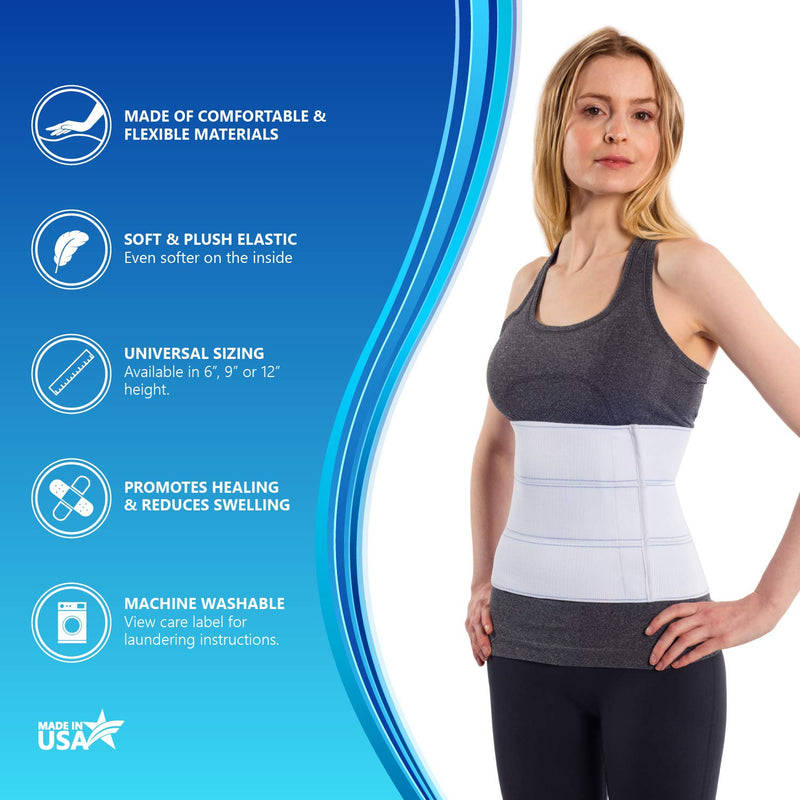 [Australia] - NYOrtho Abdominal Binder Lower Waist Support Belt - Compression Wrap for Men and Women (90" - 105") 3 Panel - 9" 3 Panel - 9" High 90-105 Inch (Pack of 1) 