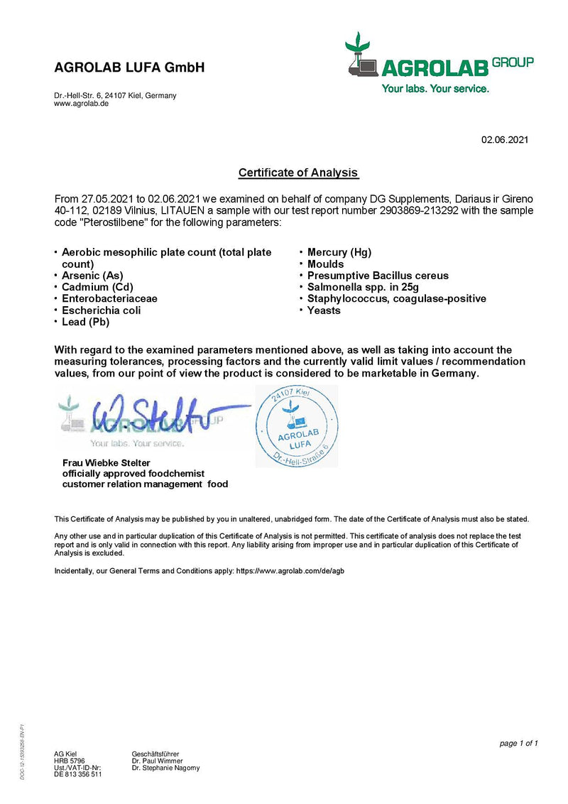 [Australia] - Pterostilbene 100mg 90 Vegan Capsules, Certificate of Analysis by AGROLAB Germany, High Strength Supplement, Gluten and GMO Free 