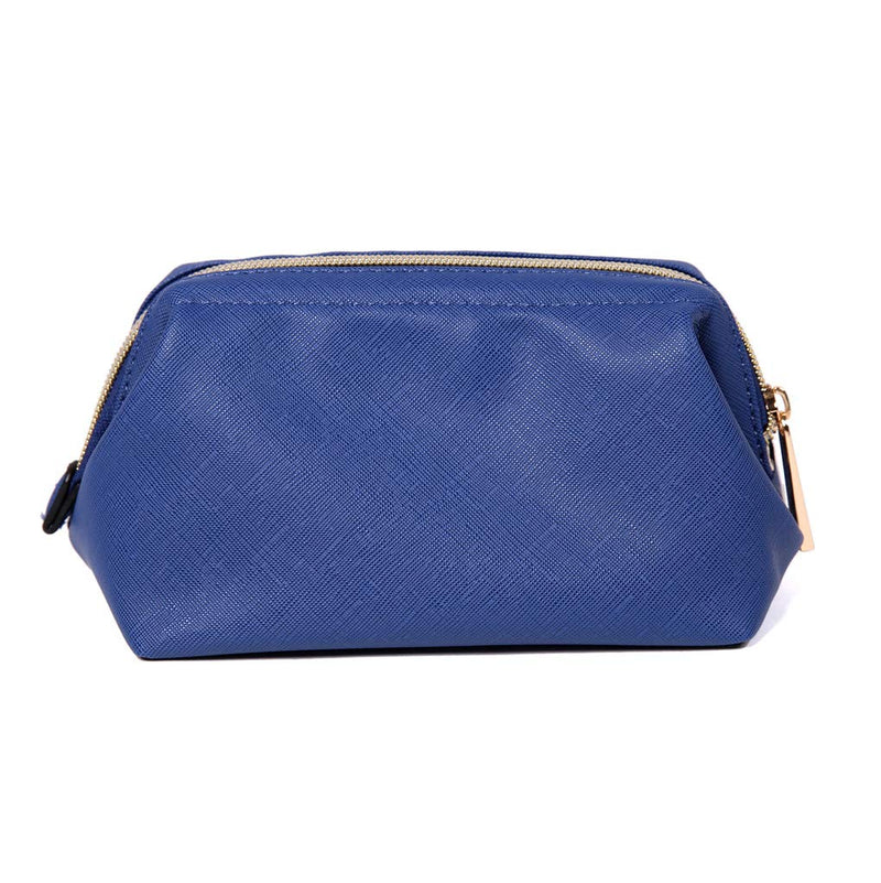 [Australia] - Angelina's Palace Vegan Leather Waterproof Travel Cosmetic Bag Toiletry Organizer Makeup Pouches(dark chambray) dark chambray 