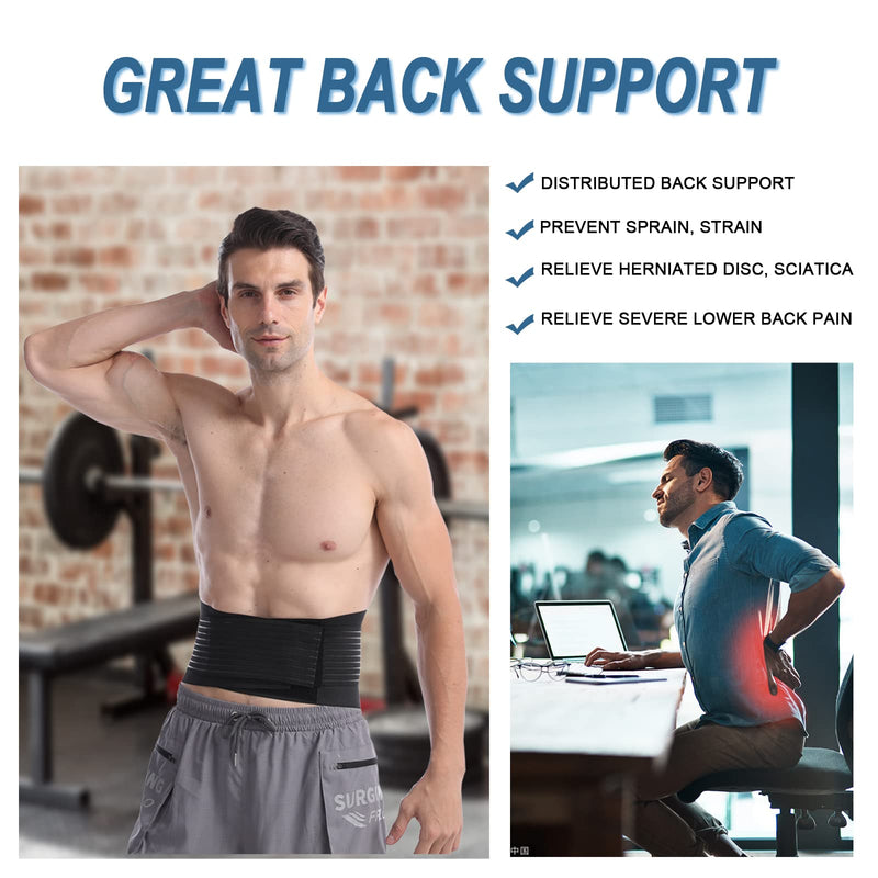 [Australia] - Lower Back Support Belt with 6 Stays - Lumbar Support Brace for Pain Relief, Adjustable Lower Back Support Brace with PU for Men and Women, Support Straps for Sciatica, Scoliosis and Herniated Disc M M(Fits waist 20"-28") 