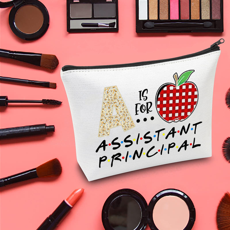 [Australia] - LEVLO Assistant Principa Cosmetic Make Up Bag School Principal Gift A Is For Assistant Principa Makeup Zipper Pouch Bag Retirement Thank You Gift, A Is For, 