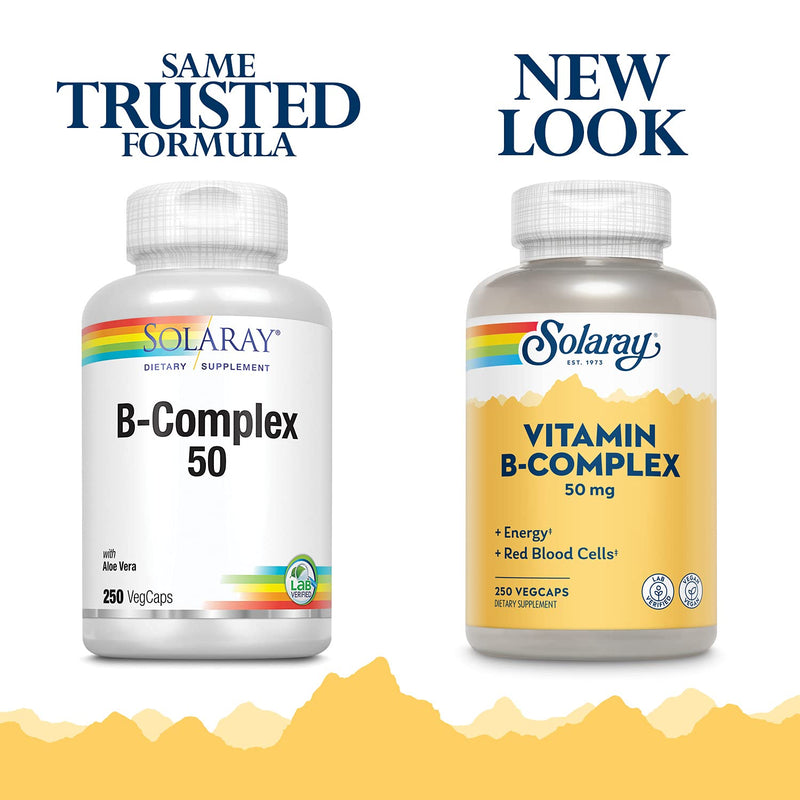 [Australia] - Solaray Vitamin B-Complex, Healthy Energy & Red Blood Cell Formation Support & More, 250 Servings, 250 VegCaps 