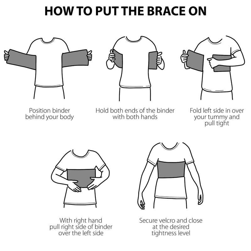 [Australia] - ORTONYX 6.25" Broken Rib Brace Unisex - Elastic Chest Wrap Comppression Support Belt - Rehabilitation of Cracked, Fractured, Dislocated Ribs Post-Surgery Aid S/M Black / ACOX5226-BK-SM S/M (22"-35") 