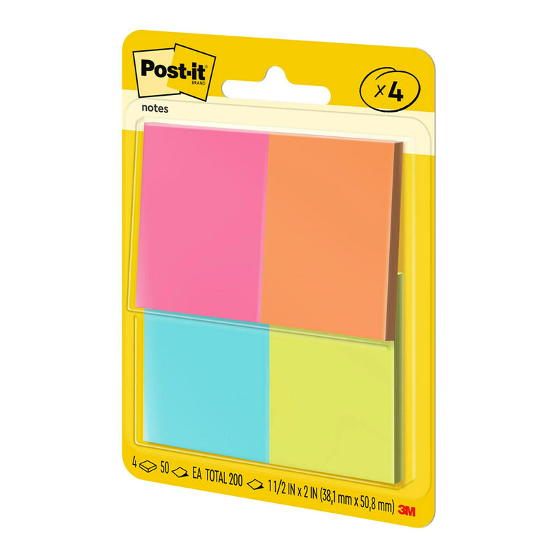 [Australia] - Post-it Mini Notes, 1.5x2 in, 4 Pads, America's #1 Favorite Sticky Notes, Cape Town Collection, Bright Colors (Magenta, Pink, Blue, Green), Clean Removal, Recyclable (653-8AF) 