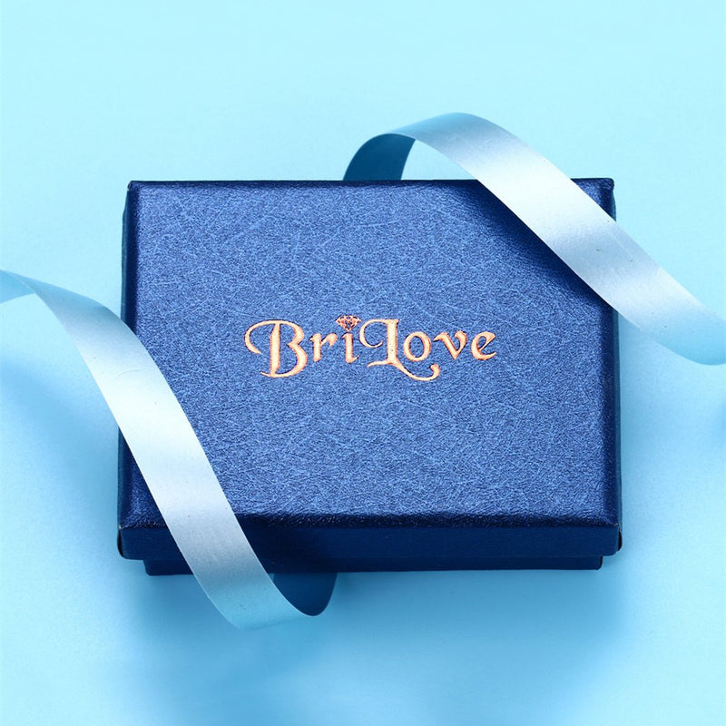 [Australia] - BriLove Women's Wedding Bridal Austrian Crystal Teardrop Cluster Statement Necklace Dangle Earrings Jewelry Set 07-Navy Blue Black-Tone 