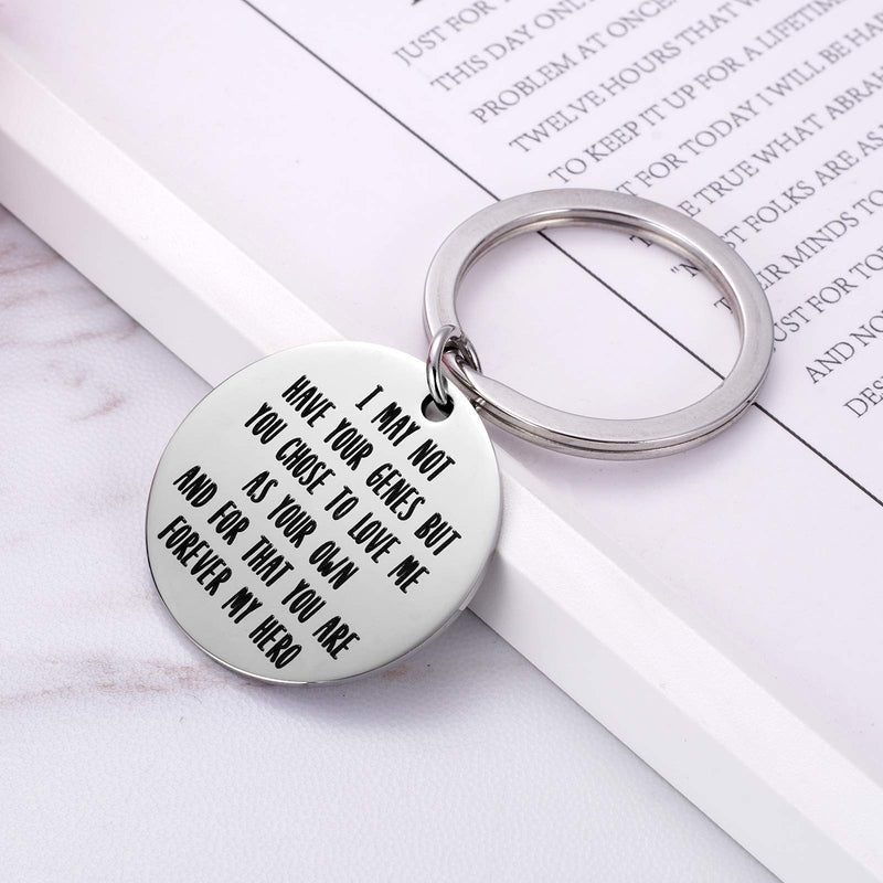 [Australia] - Stepdad Gifts from Son Daughter - I May Not Have Your Genes Keychain - Father’s Day Gifts for Bonus Dad - Birthday Present for Stepfather 