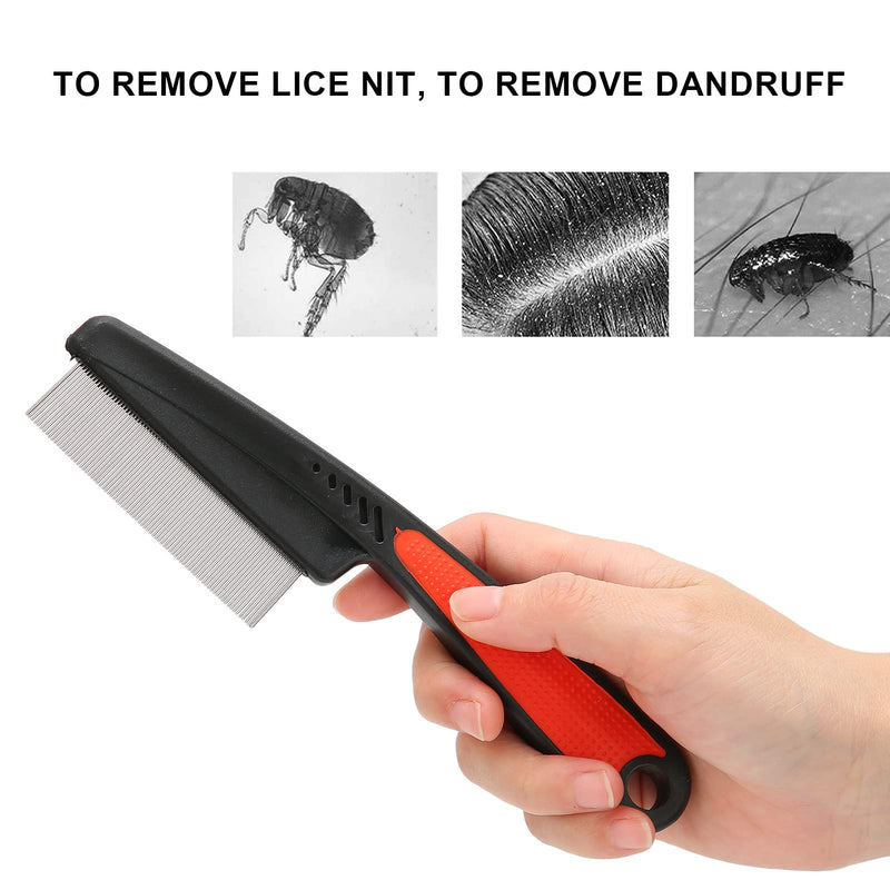 [Australia] - Lice Combs, Stainless Steel Fine Tooth Comb Lice Comb Professional Head Lice Nit Removal Hair Comb for Kids Adults Pets Dog Long/Short Hair 