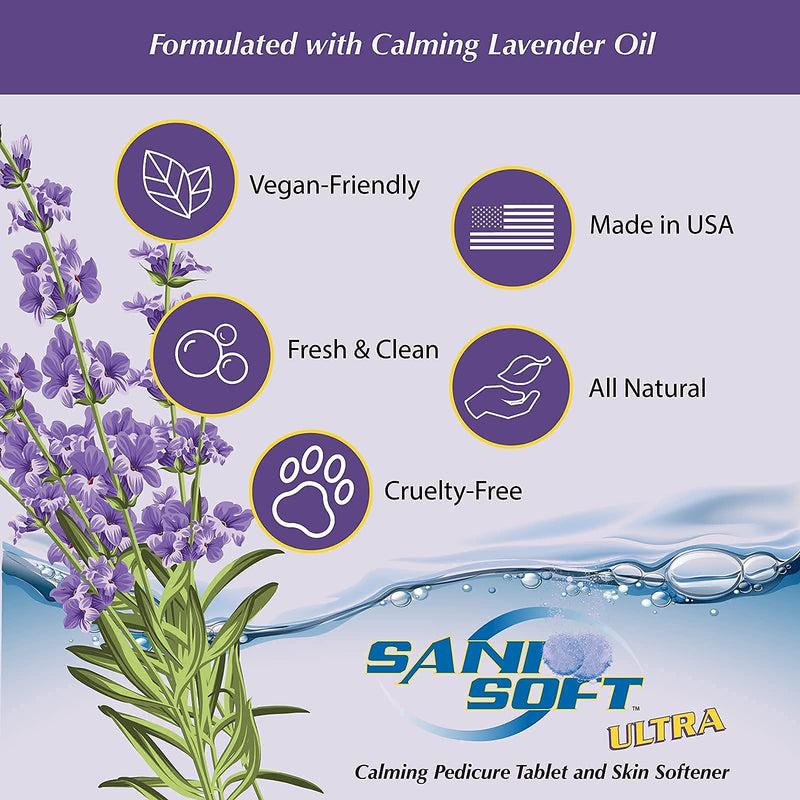 [Australia] - Sanicare - Pedicure Tablets for Foot Soaks, Whiten Nails, Softens Skin with Aloe Vera, All Natural, Vegan, 150 count (Lavender) Lavendar 