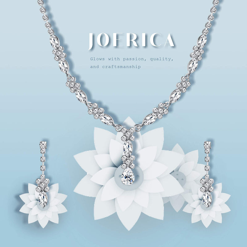 [Australia] - JOERICA Rhinestone Bridesmaid Set for Women Bridal Jewelry Sets Necklace Bracelet Earrings Set Gifts Fit with Wedding Dress A:Necklace Earrings and Bracelet Set 