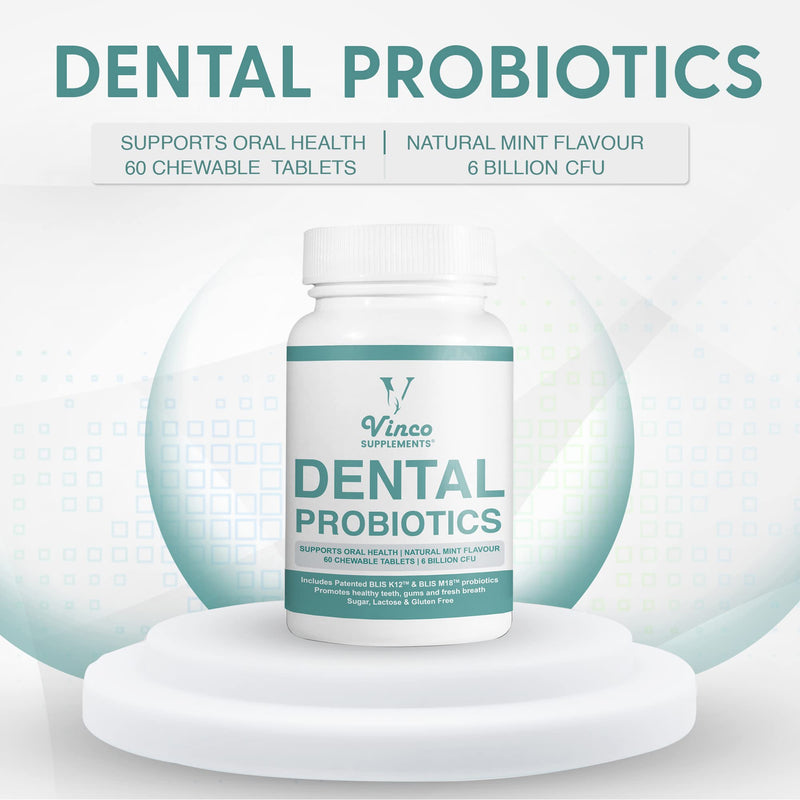 [Australia] - Dental Probiotics - Advanced Oral Probiotics for Mouth - Bad Breath Treatment Supplement with BLIS K12 & BLIS M18-6 Billion CFU - Mint Flavour Chewable Oral Care Tablets - 60 Count 