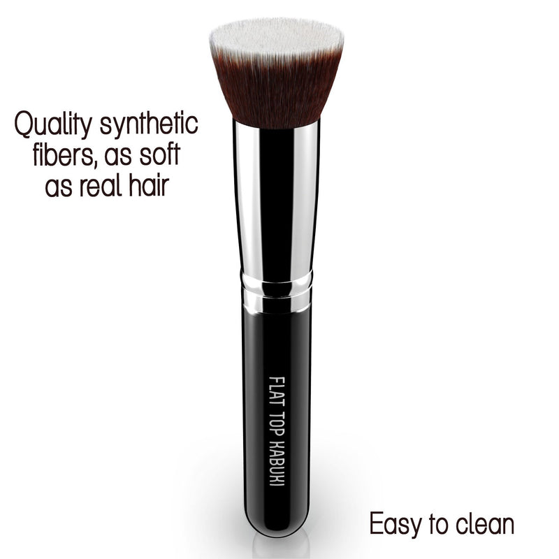 [Australia] - Flat Top Kabuki Foundation Brush By Keshima - Premium Makeup Brush for Liquid, Cream, and Powder - Buffing, Blending, and Face Brush Regular 