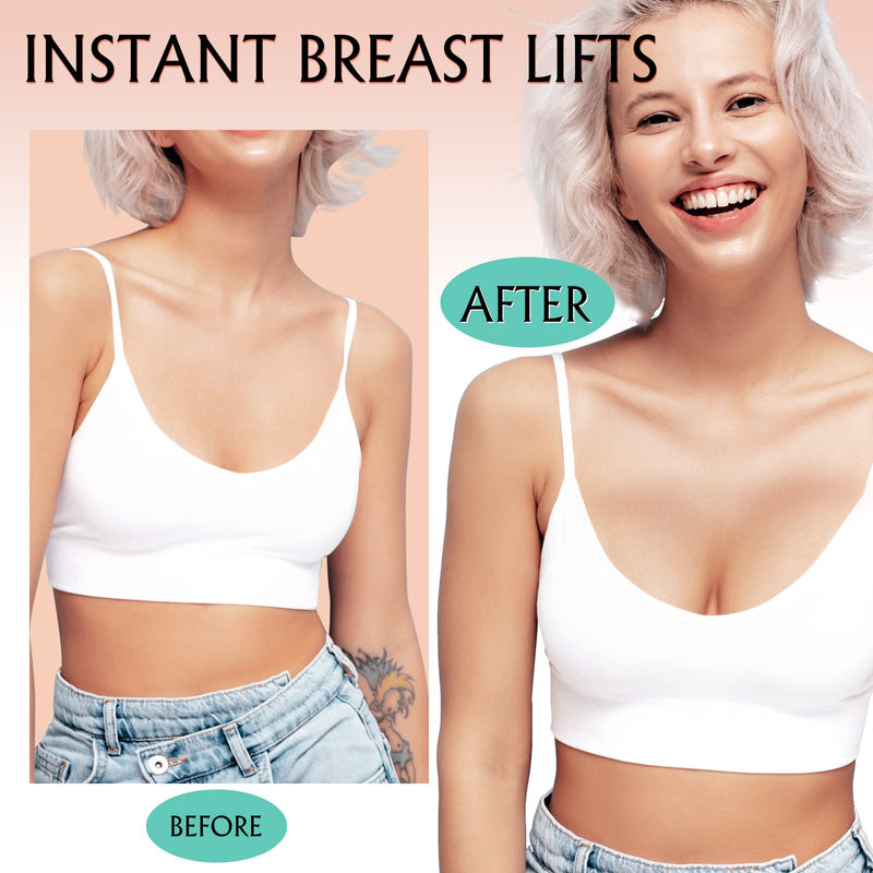 [Australia] - Boob Tape Kit, Breast Lift Tape, Waterproof & Breathable Breast Tape for Large Breasts Lift and Chest Support, with 2 Reusable Silicone Nipple Covers & 40 Pieces Clothing Tapes Beige 