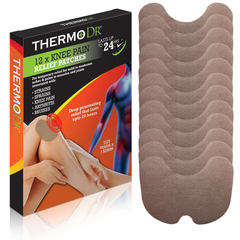 [Australia] - ThermoDR Knee Pain Relief Patches | 12 x Patches Provide Effect Pain Relief | Multi Use Pain Relief for Neck, Knee, Muscles & Joint Pain 
