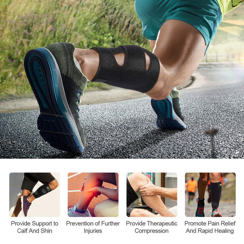 [Australia] - Calf Support, Calf Compression Sleeve Shin Splint Calf Brace for Relieving Calf Pain, Muscle Pain, Torn Calves, Swelling, Sprains Recovery, Unisex, Single 