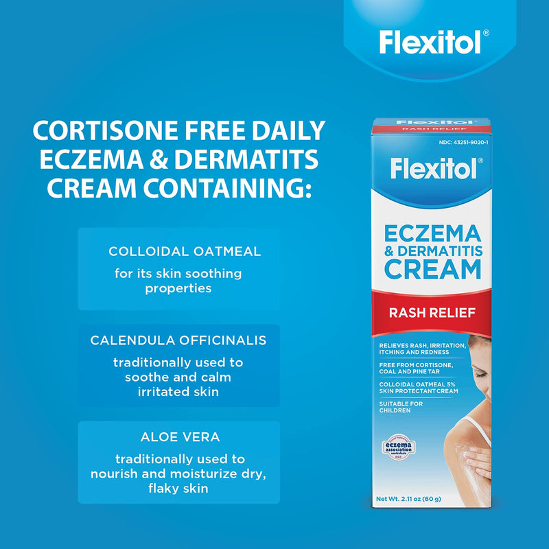 [Australia] - Flexitol Eczema & Dermatitis Cream – Steroid & Fragrance Free for Sensitive, Irritated Skin with 5% Colloidal Oatmeal 