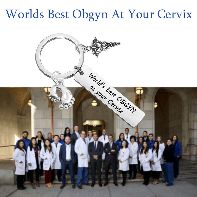 [Australia] - Lywjyb Birdgot OBGYN Gift Midwife Gift Worlds Best OBGYN at Your Cervix Keychain Gift Ob Nurse Gift Ob Doctor Gift Gynecologist Gift New Baby Gift Thank You Gift World Best OBGYN 