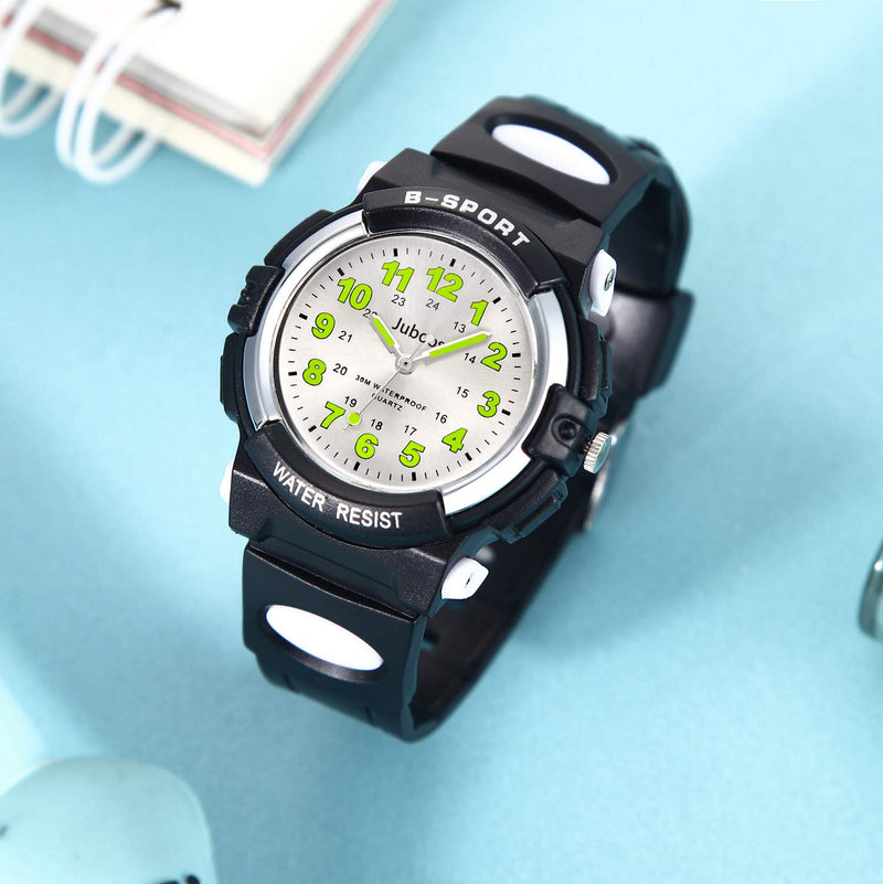 [Australia] - Kids Watch Analog, Child Quartz Wristwatch with for Kids Boys Girls Waterproof Time Teach Watches Rubber Band Analog Quartz Children Sport Outdoor Boys Kids Wrist Watches Black 