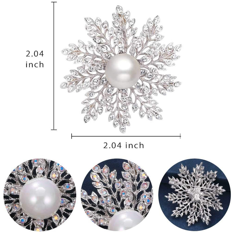 [Australia] - Rainbow Box Brooches for Women, Maple Leaf Brooch Pins for Women,Rhinestone from Swarovski Crystal Jewelry Women's Brooches & Pins White 