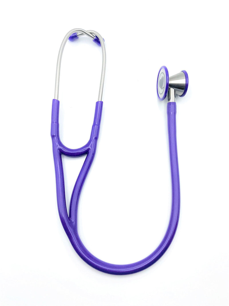 [Australia] - Wyltec Deluxe Cardiology Stethoscope dual head Stainless Steel Premium quality chestpiece Soft eartips Latex Free Two tubes in one design for the clearest sound transmission. (Purple) Purple 