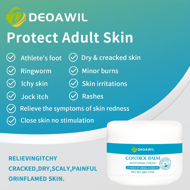 [Australia] - Antifungal Cream, Anti Fungal Skin Cream, Advanced Herbal Anti-Itch Balm for Eczema, Jock Itch, Ringworm, Athletes Foot, Dry Skin, and Nail Fungal Infections - 50g 