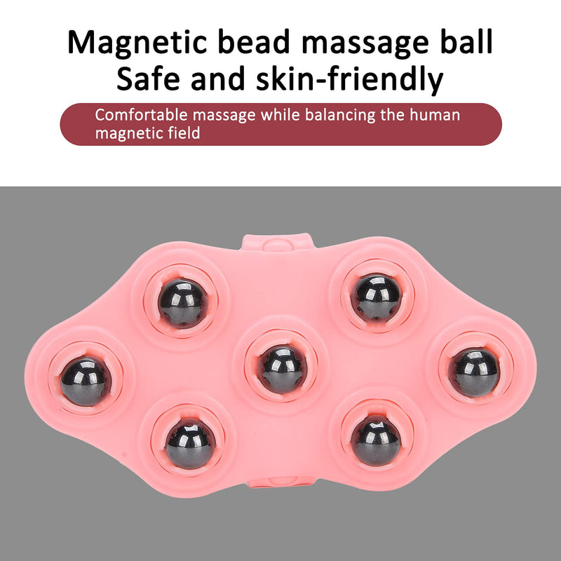 [Australia] - Palm Shaped Massage Glove Body Massager with 7 360-degree-roller Metal Roller Ball, Deep Tissue Massage Roller Glove for Neck Chest Foot Hamstrings Thighs 