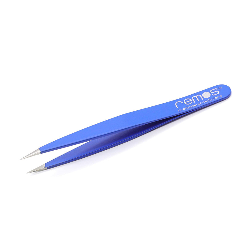 [Australia] - REMOS Splinter Tweezers with Extra fine tip Stainless Steel 9.5 cm - Blue Darkblue 