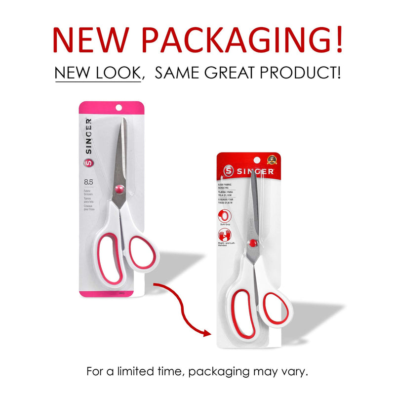 [Australia] - SINGER Fabric Scissors with Comfort Grip, 1-pack, Red & White 
