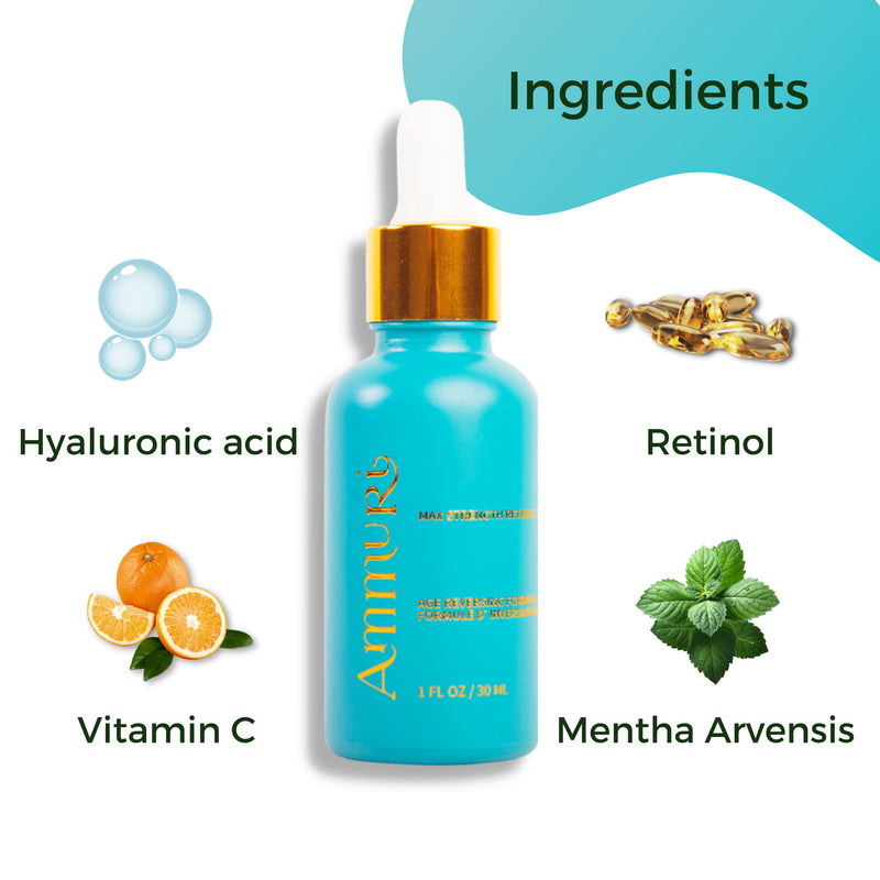 [Australia] - Ammuri Retinol Serum (5% Max Retinol) High Strength Maximum Dose Retinoid Anti Aging Acne 5% Max Retinol 