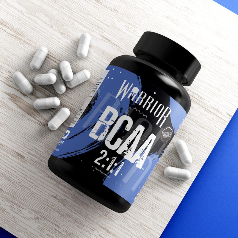 [Australia] - Warrior BCAA Capsules - 60 Caps - 1000mg - 2:1:1 Ratio; Pharmaceutical Grade Leucine, Isoleucine and Valine - Branched Chain Amino Acid 