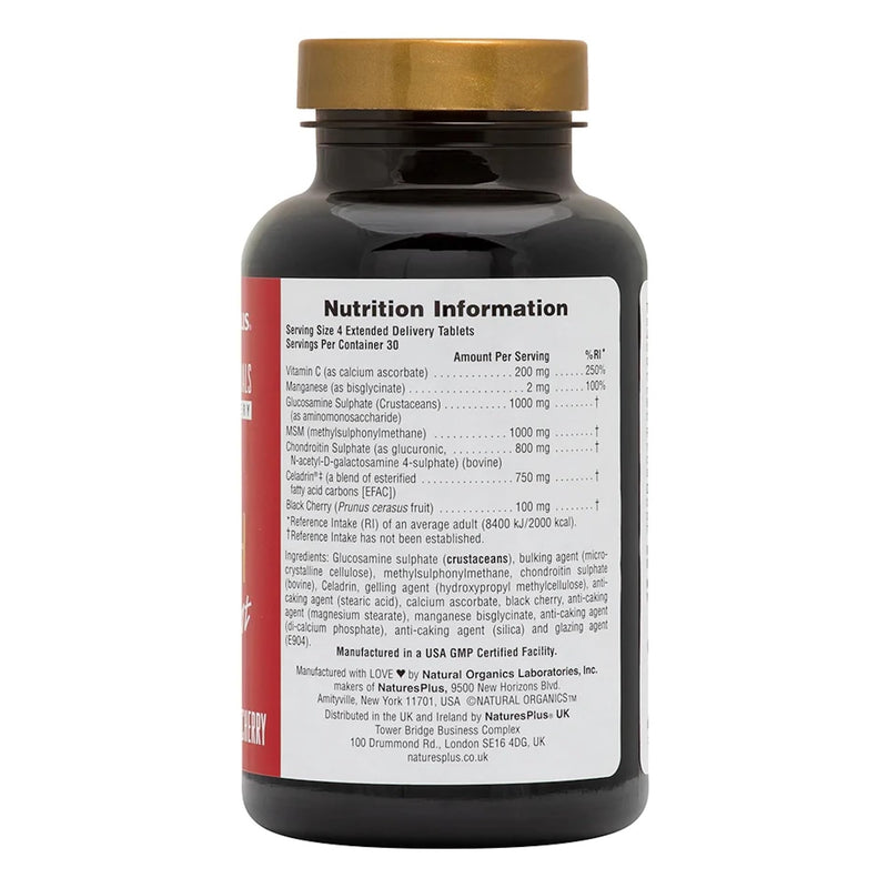 [Australia] - NaturesPlus Ultra Joint Triple Strength - Glucosamine Tablets with MSM, Chondroitin, Vitamin C, Manganese, Black Cherry and Celadrin - Gluten Free - 120 Tablets 
