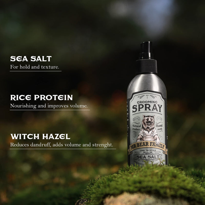 [Australia] - Sea Salt Spray for Hair Men – Flexible Hold Matte Finish Texturising Spray for Men – Revitalising Anti Dandruff Mens Hair Styling Spray for Volume Texture And Body – Springwood Scented 200ml 
